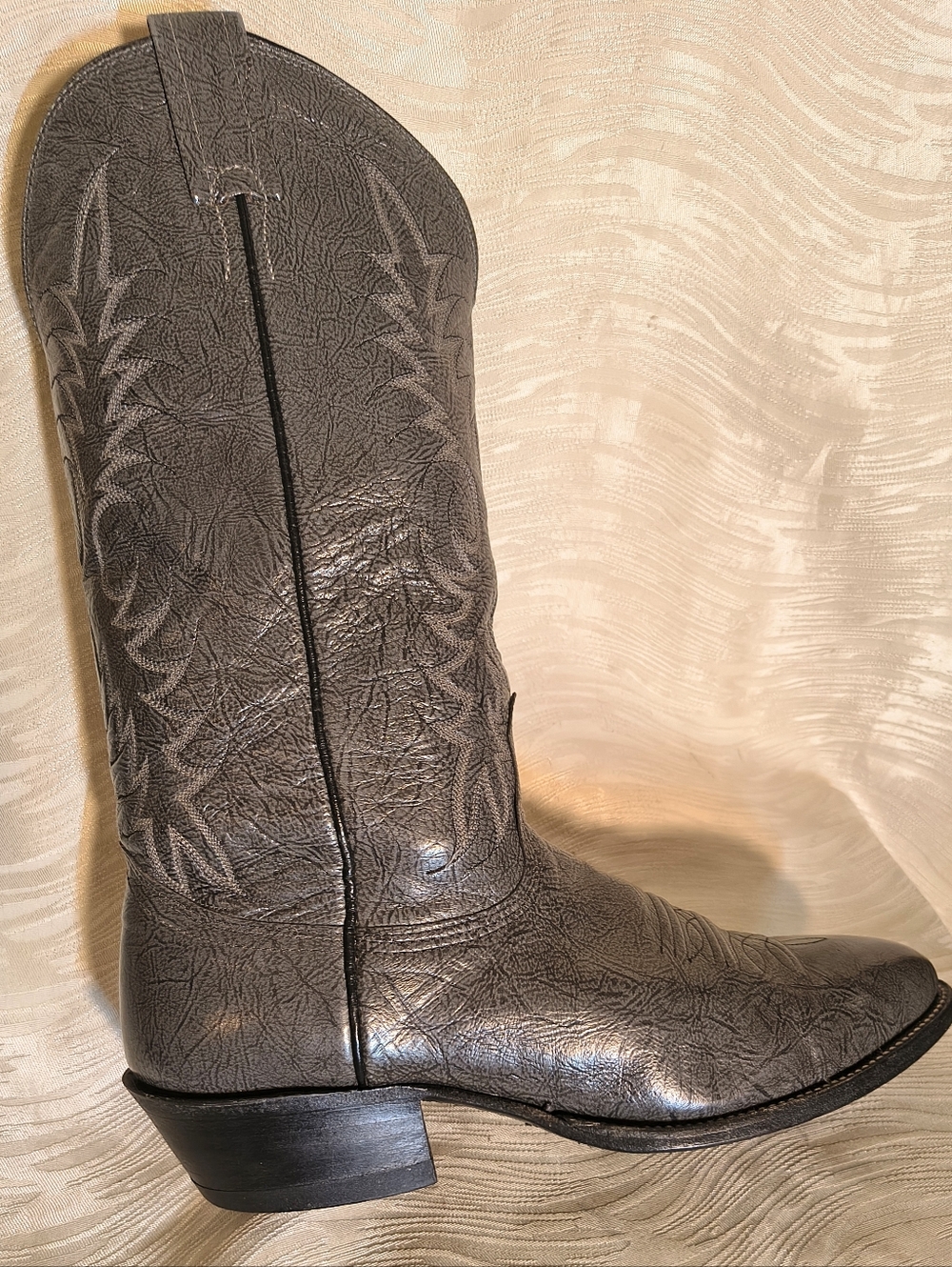 Men's Nocona Western Leather Cowboy Boots 8.5D Gray, Excellent Vintage Condition - Picture 7 of 10